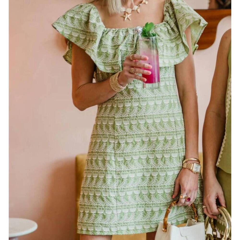 exuma embroidered dress in green